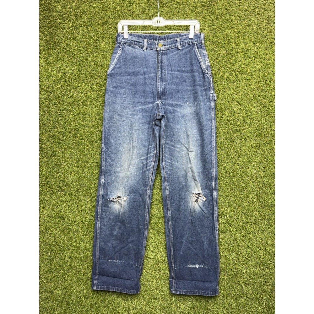 Vintage Oshkosh B'gosh Sanforized Jeans Mens 31x34 Carpenter Made in USA Dark